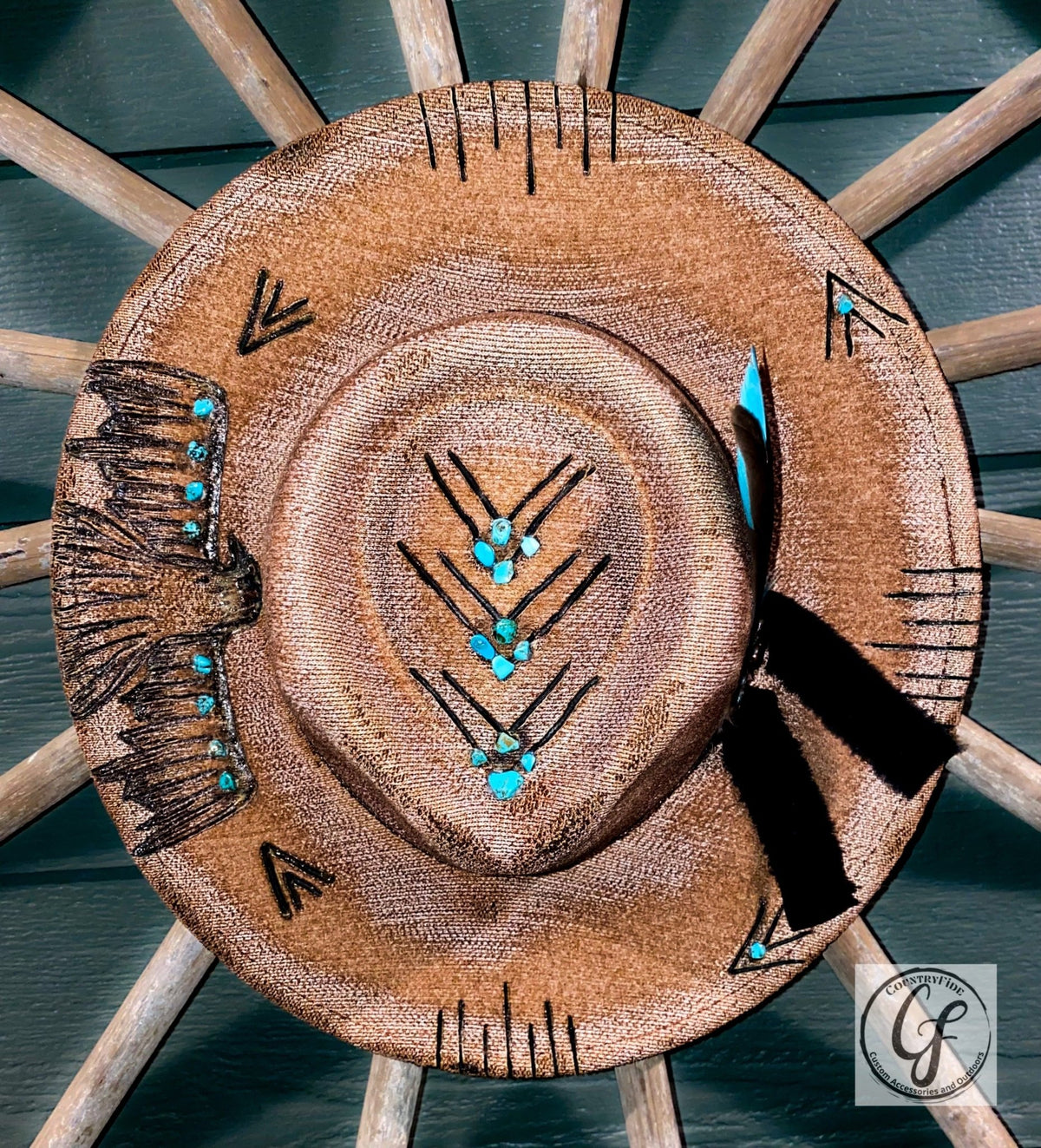 FREEBIRD TURQUOISE STONE FEDORA - CountryFide Custom Accessories and Outdoors