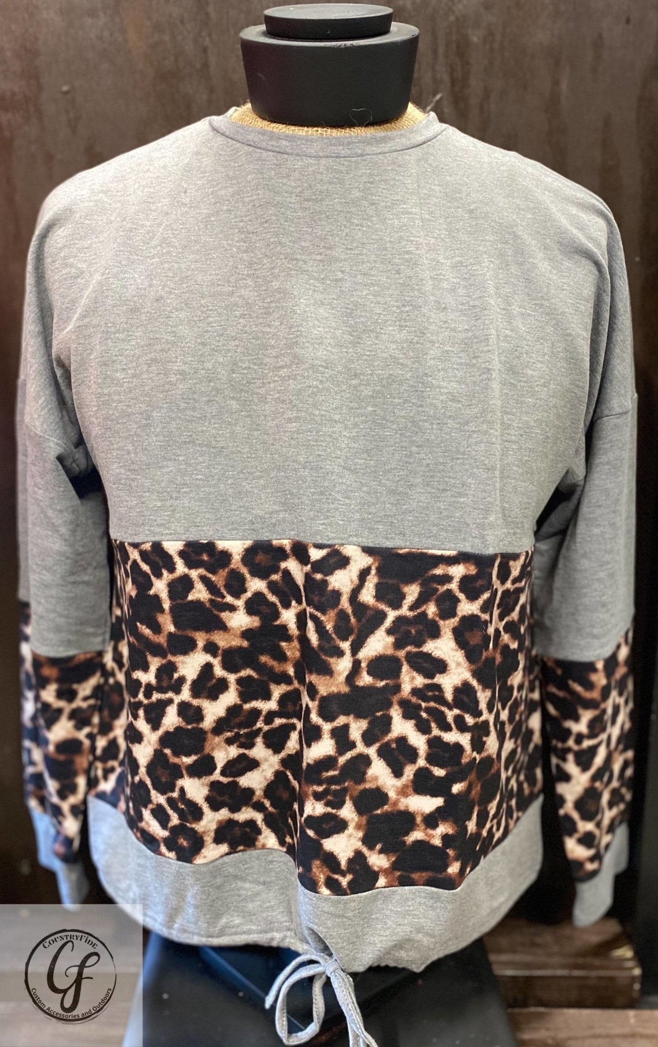 Grey/Leopard Long Sleeve - CountryFide Custom Accessories and Outdoors