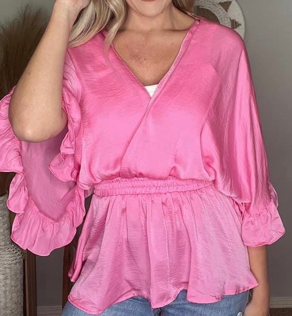 Krista Flutter Sleeve Peplum Top - CountryFide Custom Accessories and Outdoors