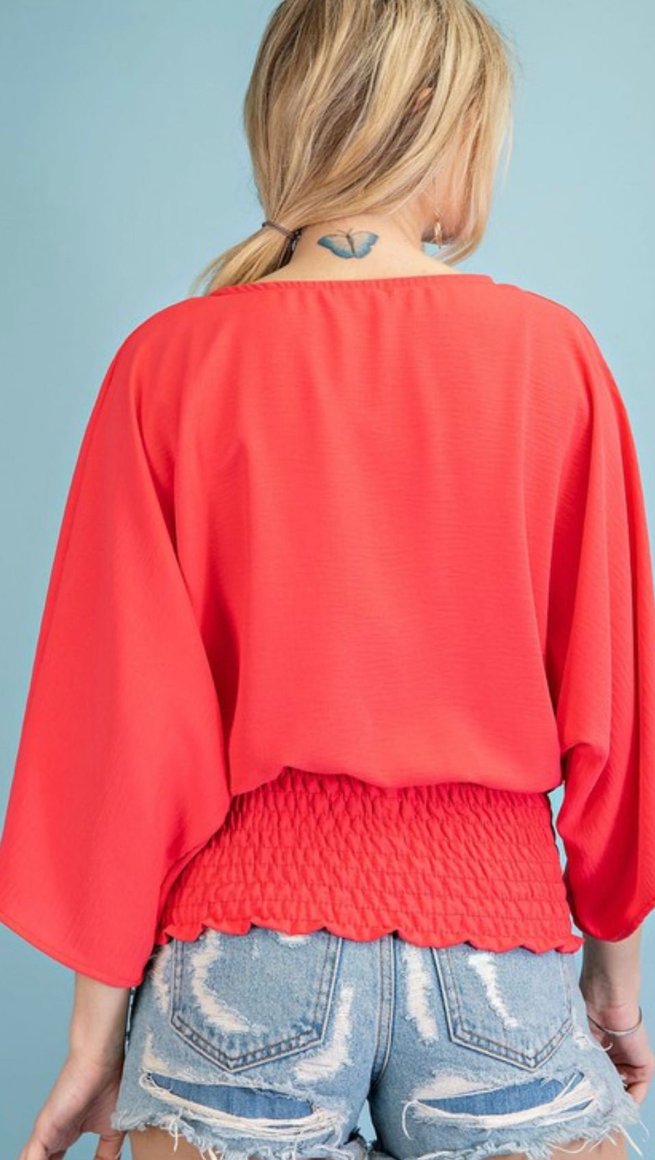 Michelle Smocked Waist Wrap Kimono Top - CountryFide Custom Accessories and Outdoors