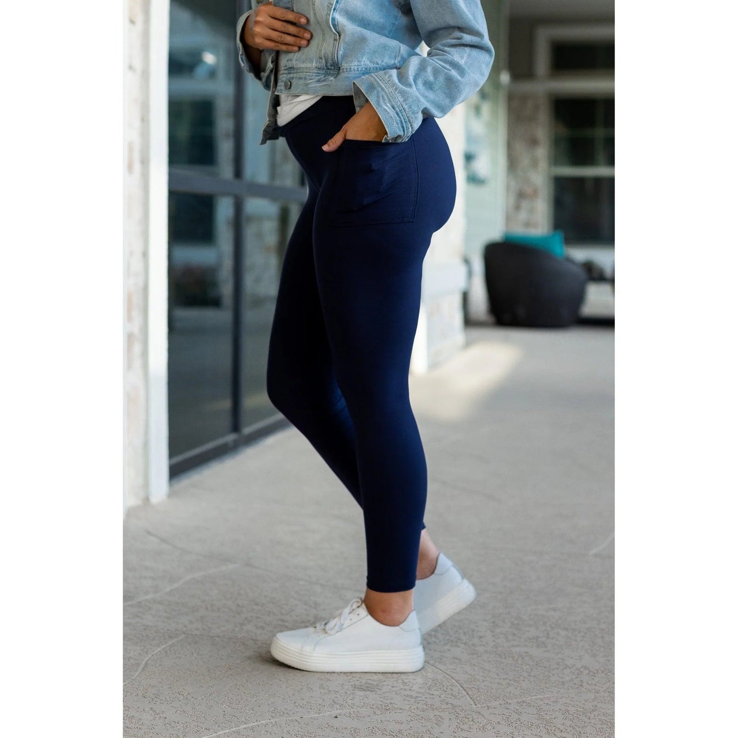 NAVY FULL LENGTH LEGGINGS WITH POCKETS - CountryFide Custom Accessories and Outdoors
