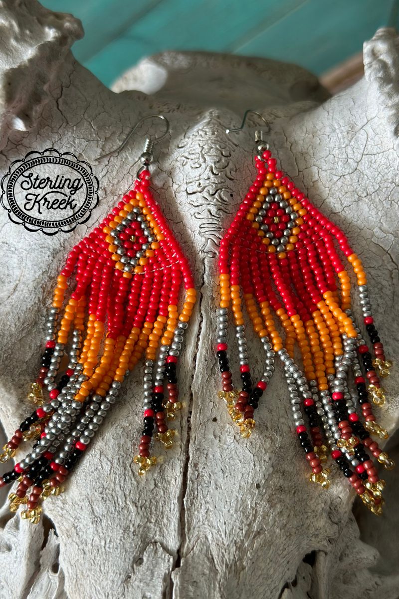 PHOENIX SEED BEAD EARRINGS - CountryFide Custom Accessories and Outdoors