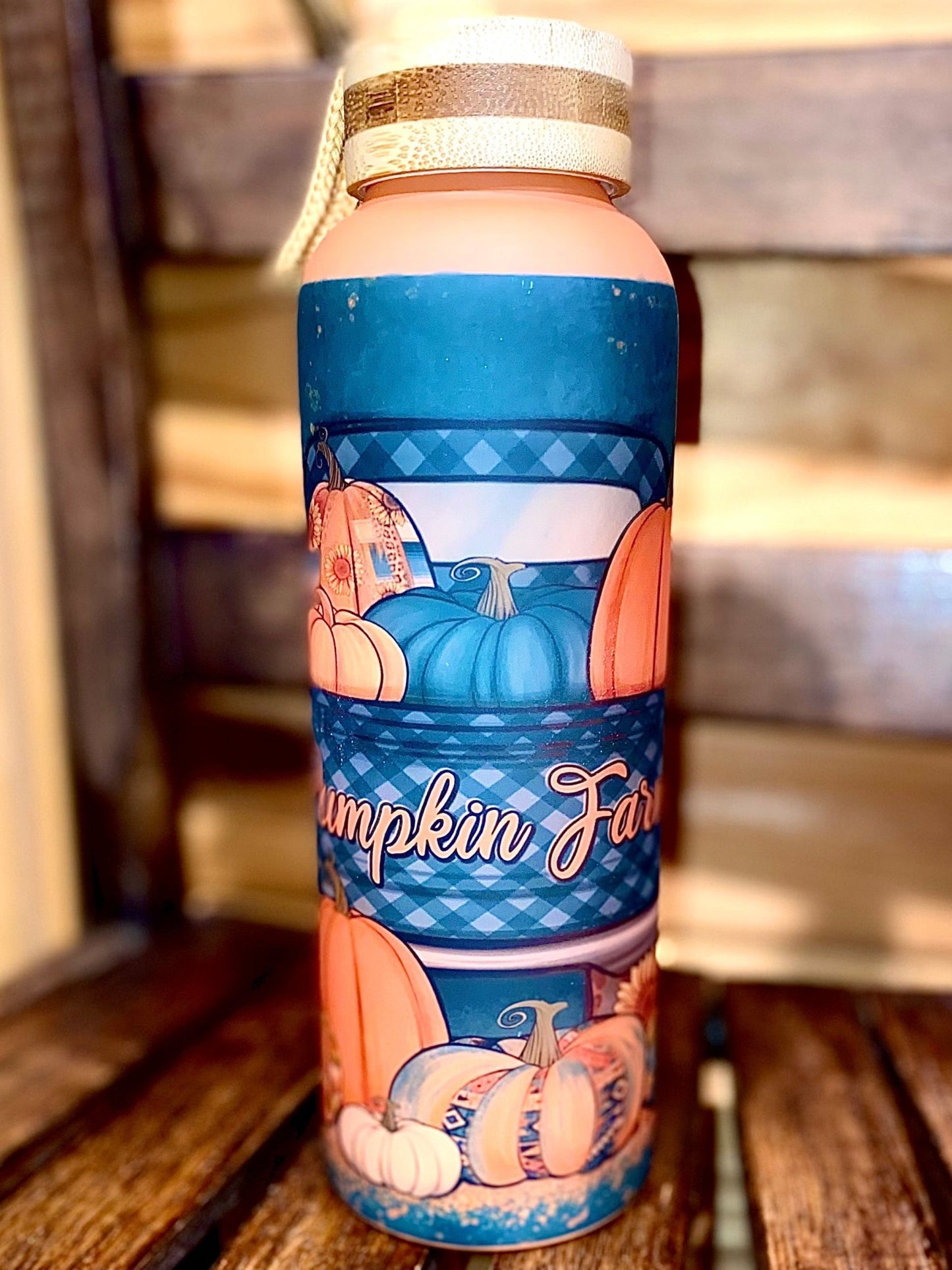 PUMPKIN FARM GLASS BOTTLE - CountryFide Custom Accessories and Outdoors