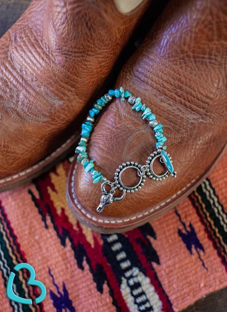 Remi Bull Skull Turquoise Bracelet - CountryFide Custom Accessories and Outdoors