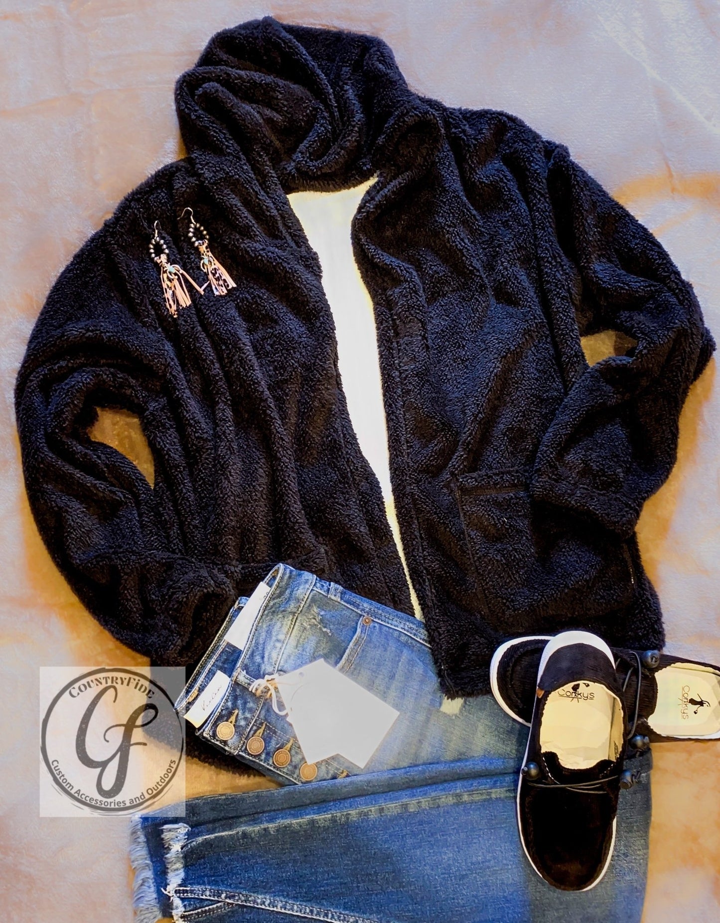 SG Oh So Soft Hooded Sherpa With Pockets, Black - CountryFide Custom Accessories and Outdoors