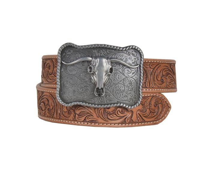 Structured Hand-Tooled Leather Belt - XL - CountryFide Custom Accessories and Outdoors