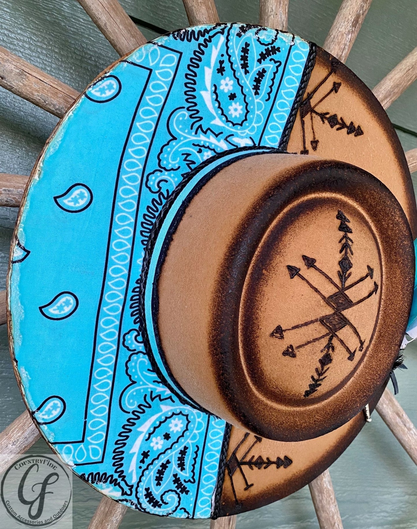 TEAL BANDANNA FEDORA - CountryFide Custom Accessories and Outdoors