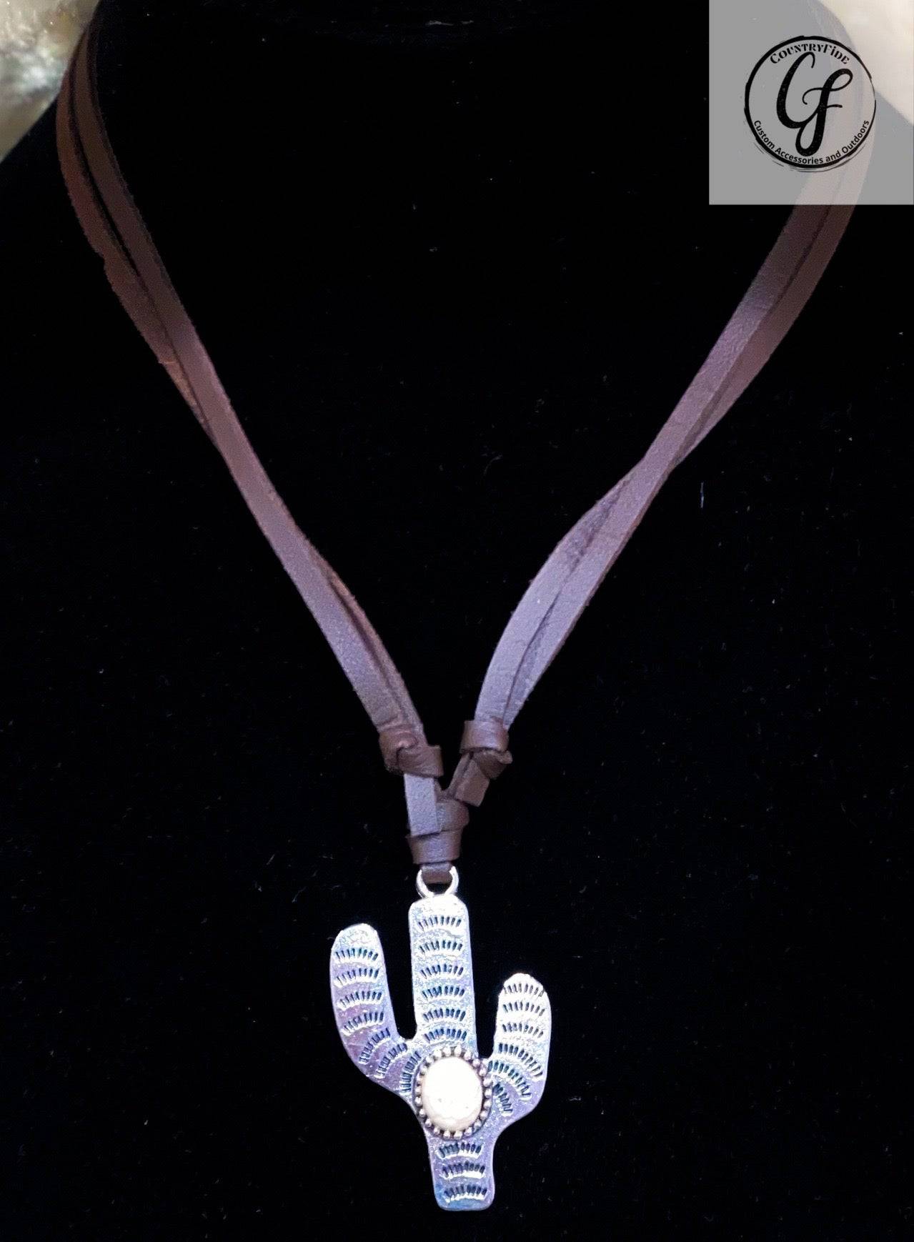 Western Cactus Necklace - CountryFide Custom Accessories and Outdoors