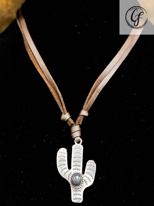 Western Cactus Necklace - CountryFide Custom Accessories and Outdoors
