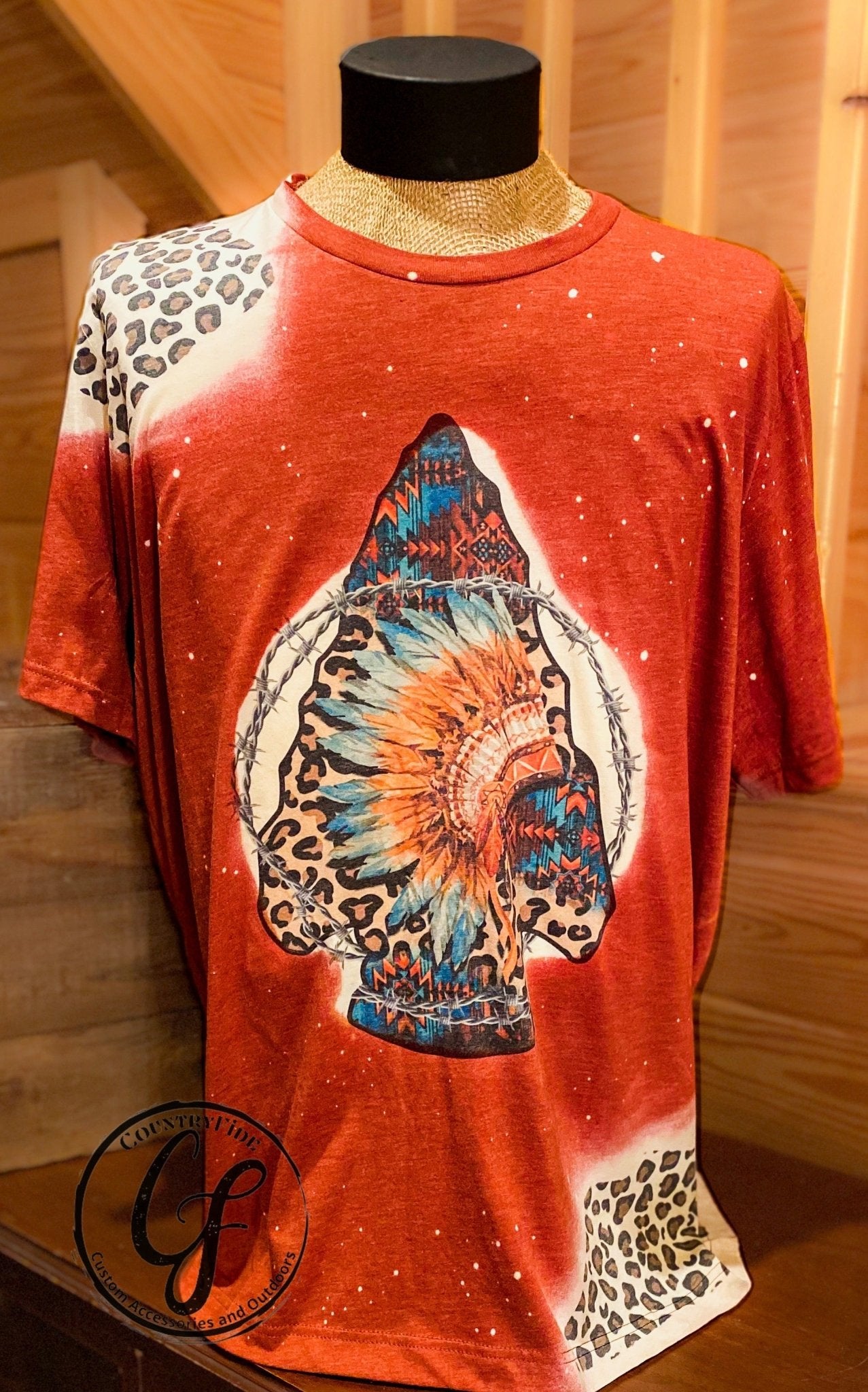 Western Indian Arrowhead Leopard Tee - CountryFide Custom Accessories and Outdoors