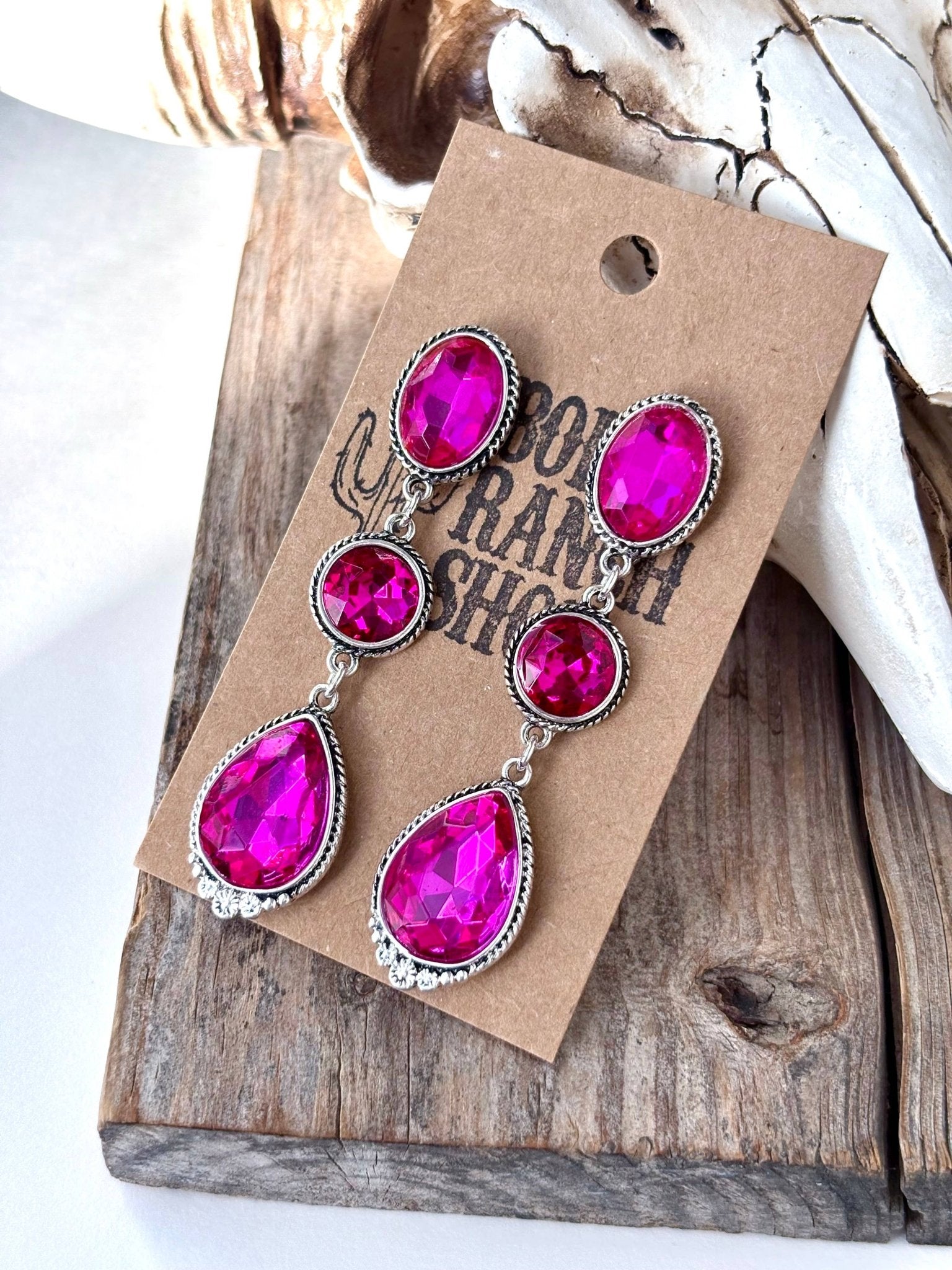 3 Tier Western Style Turquoise Stone Post Drop Earrings - CountryFide Custom Accessories and Outdoors
