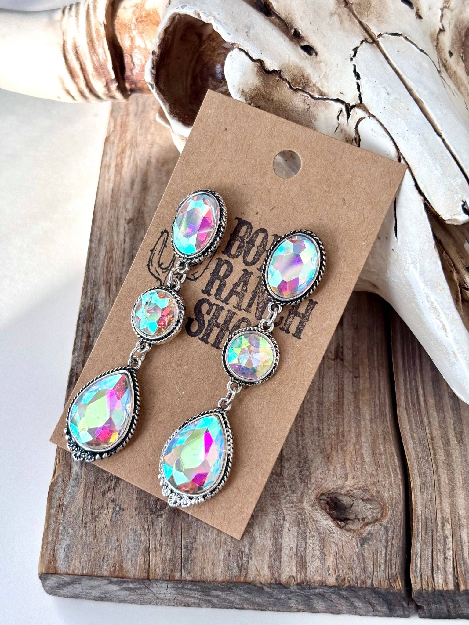 3 Tier Western Style Turquoise Stone Post Drop Earrings - CountryFide Custom Accessories and Outdoors