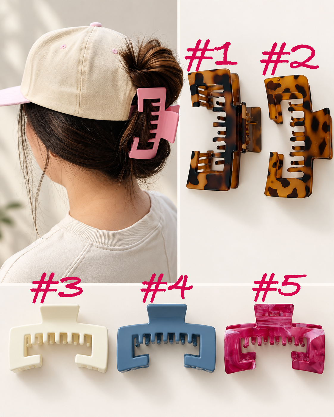HAT HAIR CLAW CLIPS