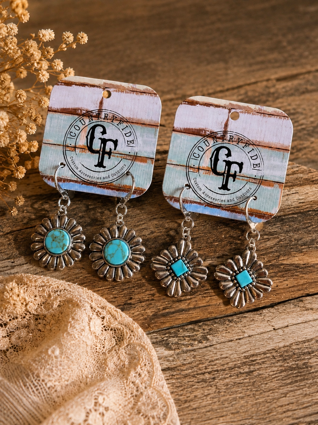 Turquoise Bloom Western Earrings