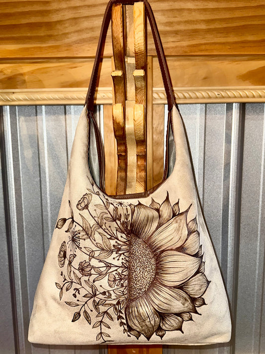 HANDBURN SUNFLOWER SUEDE HOBO PURSE - CountryFide Custom Accessories and Outdoors