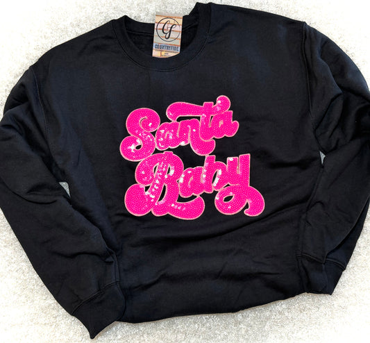 SANTA BABY SEQUIN PATCH SWEATSHIRT