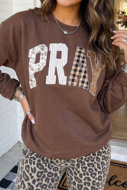 PRAY APPLIQUE LIGHTWEIGHT SWEATSHIRT