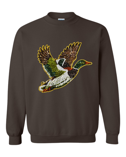 MALLARD SEQUIN PATCH CREWNECK SWEATSHIRT