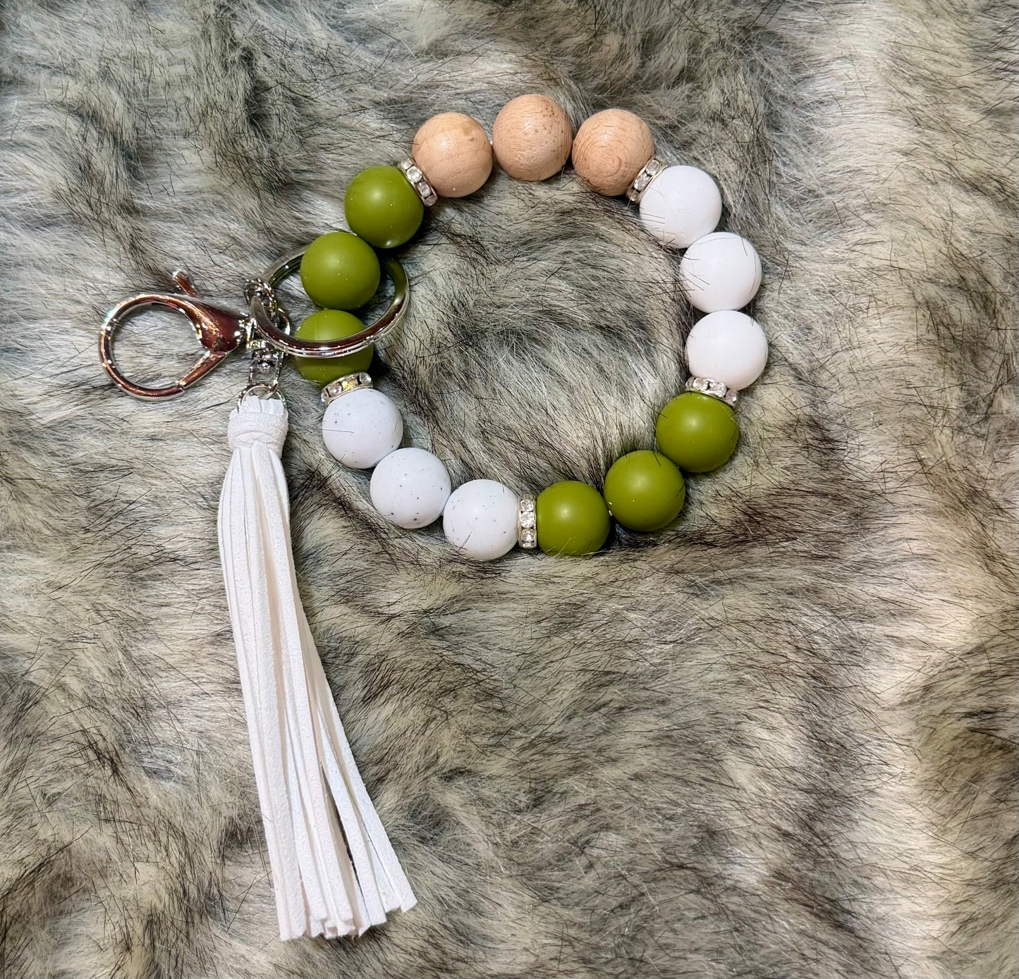 Silicone Beaded Wristlet Keychains