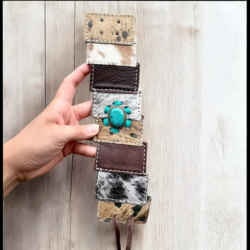 PATCHWORK COWHIDE BRACELET - CountryFide Custom Accessories and Outdoors