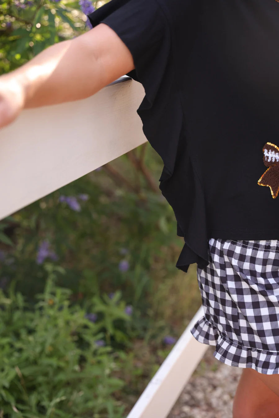 Sideline Sparkle Ruffle Top