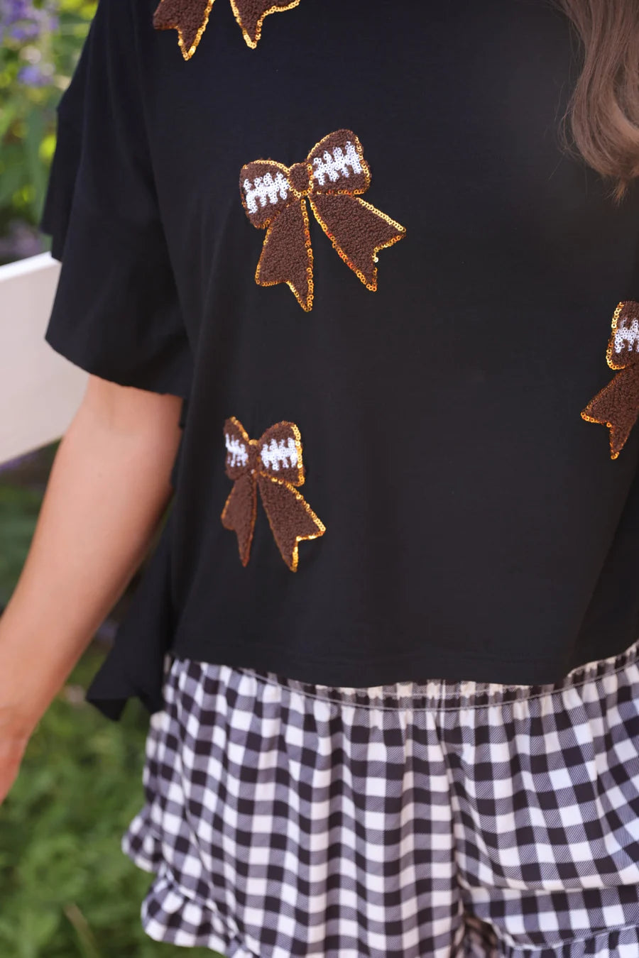 Sideline Sparkle Ruffle Top