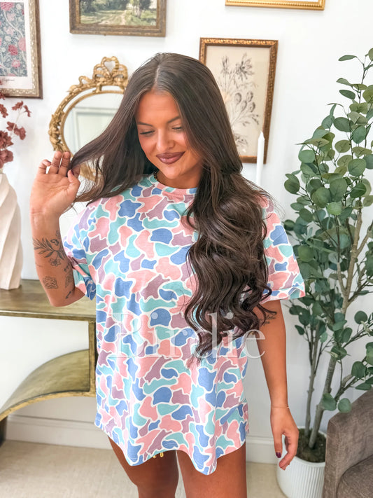 Oversized Tee in Spring Duck Camo