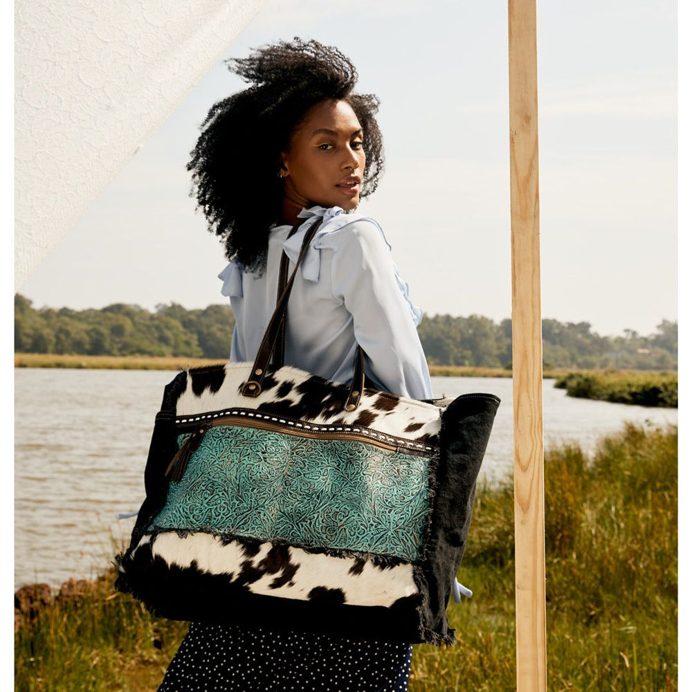 Sea Grass Canvas & Hairon Bag by Myra