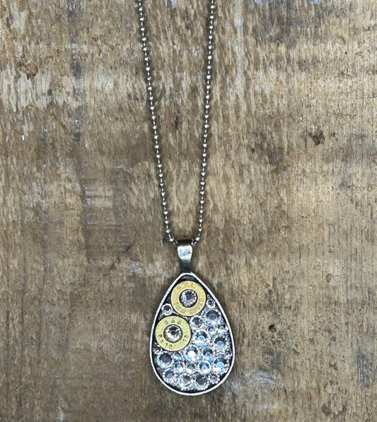 Teardrop Necklace - Brass and Silver
