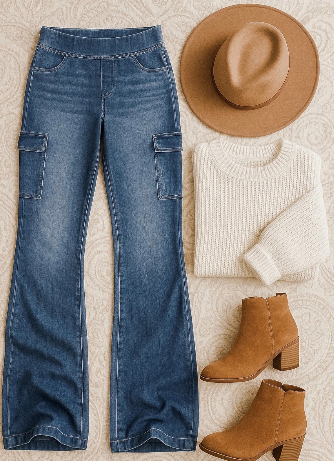 CELLO CARGO PULL ON FLARE JEANS