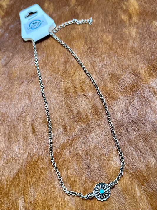 Western Bloom Turquoise Necklace