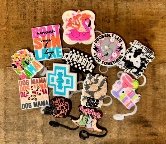 NEW SILICONE STRAW TOPPER COVERS