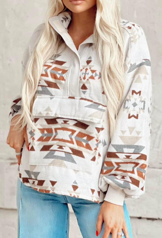 AZTEC WESTERN JACQUARD PULLOVER