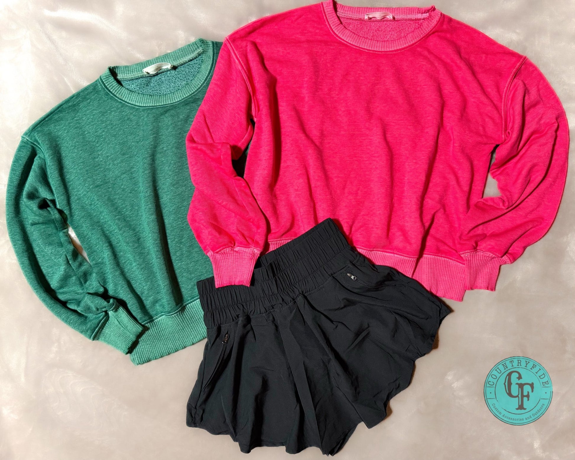 ACID WASHED LIGHTWEIGHT SWEATSHIRT - ZENANA - CountryFide Custom Accessories and Outdoors