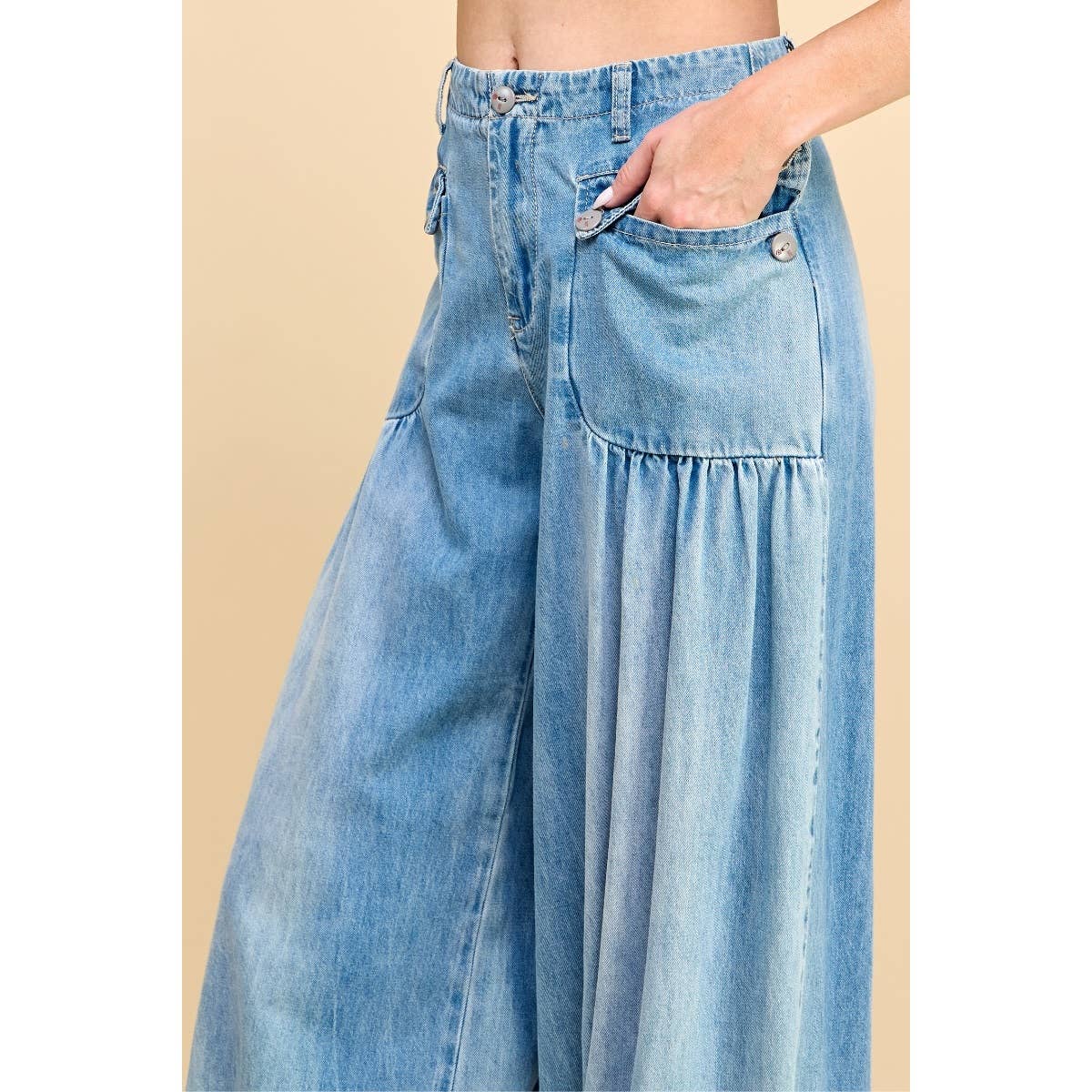 Ankle Drawstring Wide Denim Pants - CountryFide Custom Accessories and Outdoors