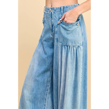 Ankle Drawstring Wide Denim Pants - CountryFide Custom Accessories and Outdoors