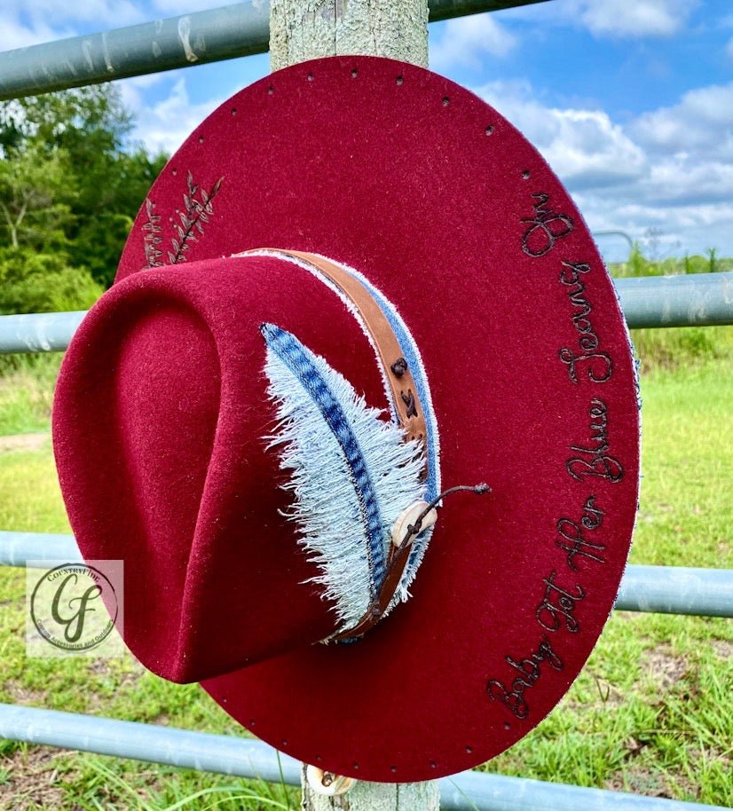 BABY GOT HER BLUE JEANS ON FEDORA - CountryFide Custom Accessories and Outdoors
