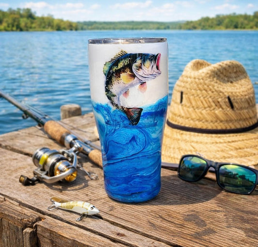 Bass Fishing 30oz Tumbler - CountryFide Custom Accessories and Outdoors