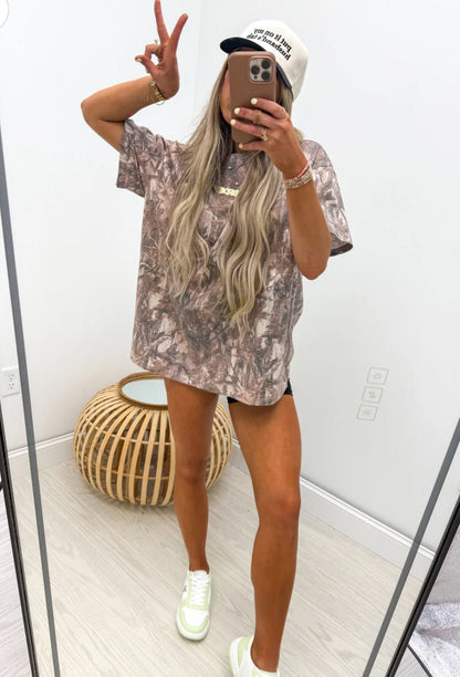 Birdie Dark Camo Oversized Tee - CountryFide Custom Accessories and Outdoors