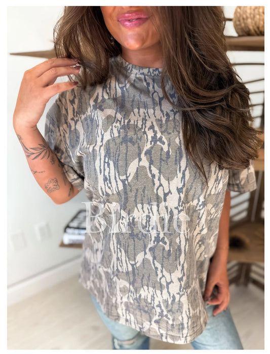 Birdie Oversized Bottomland Camo Tshirt - CountryFide Custom Accessories and Outdoors