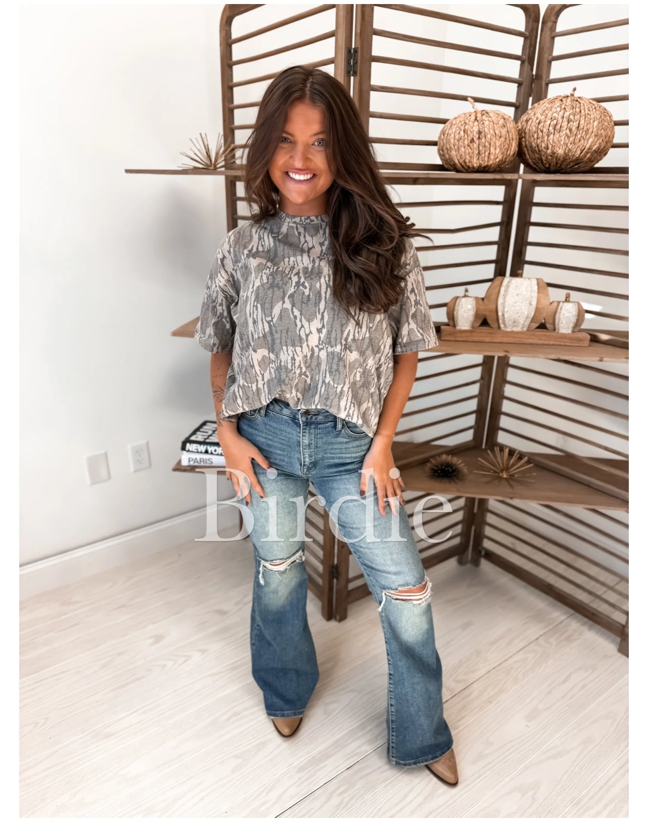 Birdie Oversized Bottomland Camo Tshirt - CountryFide Custom Accessories and Outdoors