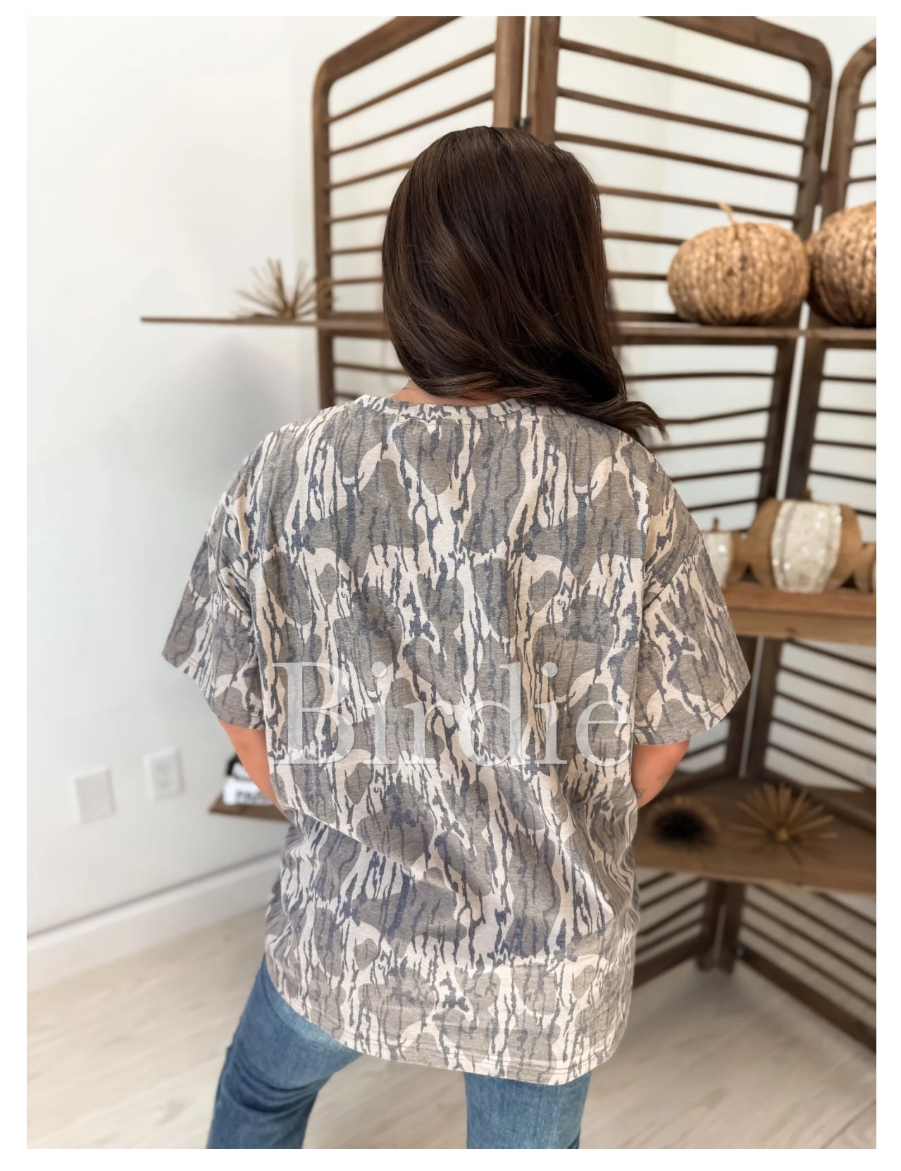 Birdie Oversized Bottomland Camo Tshirt - CountryFide Custom Accessories and Outdoors
