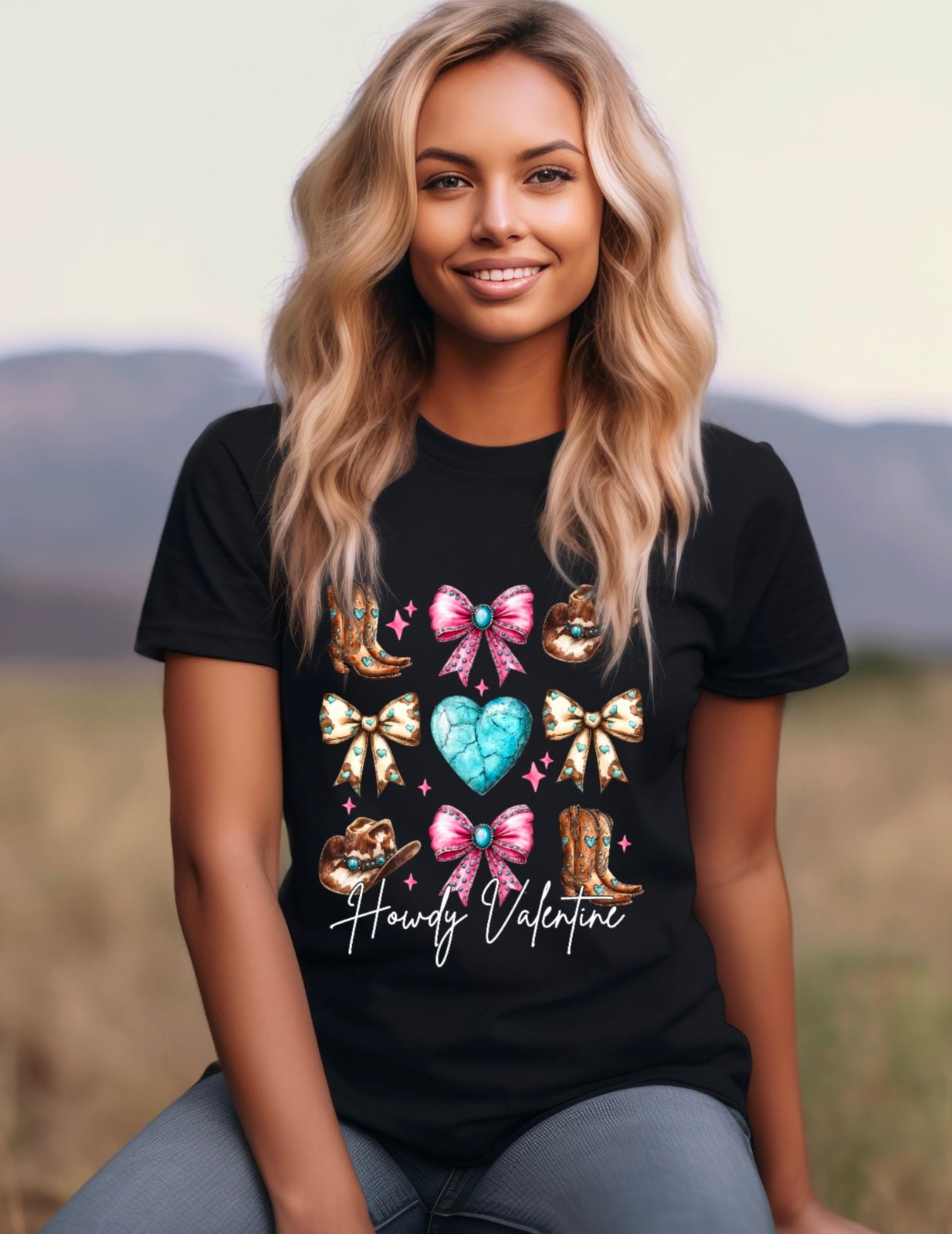 BOOTS AND BOWS WESTERN VALENTINE’S DAY TEE - CountryFide Custom Accessories and Outdoors