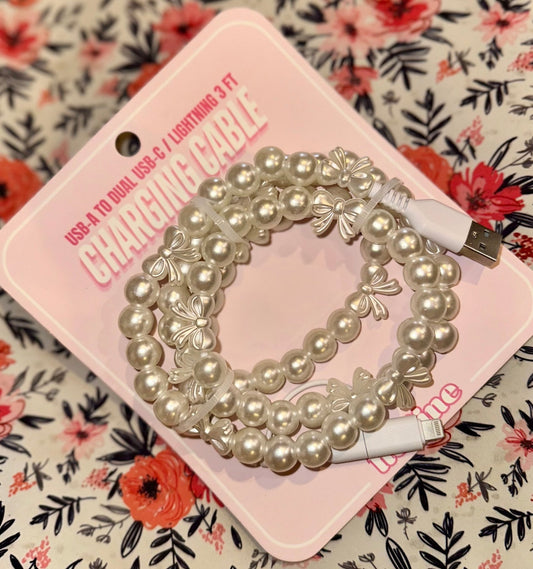 Bow and Pearl Chargers - Multi iPhone and C - CountryFide Custom Accessories and Outdoors