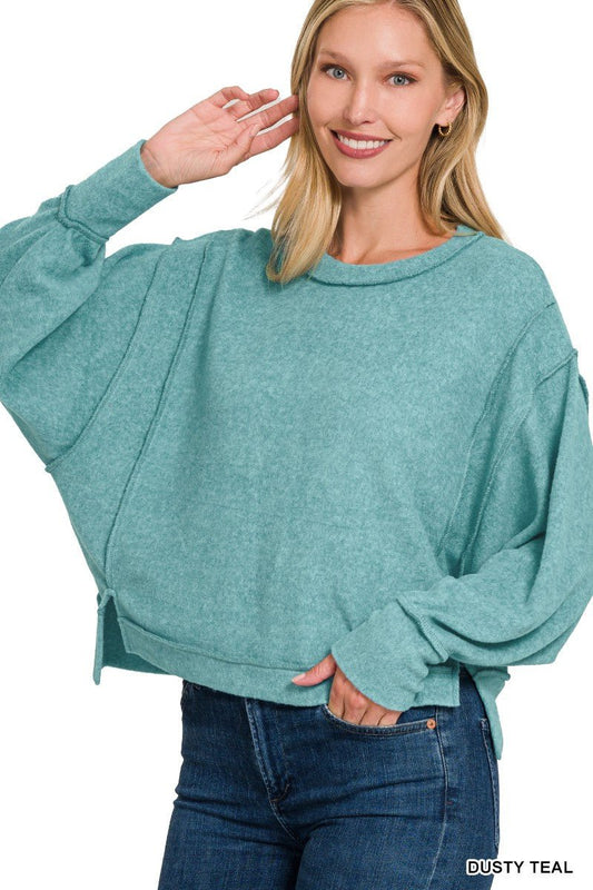 Brushed Melange Hacci Oversized Sweater) - CountryFide Custom Accessories and Outdoors