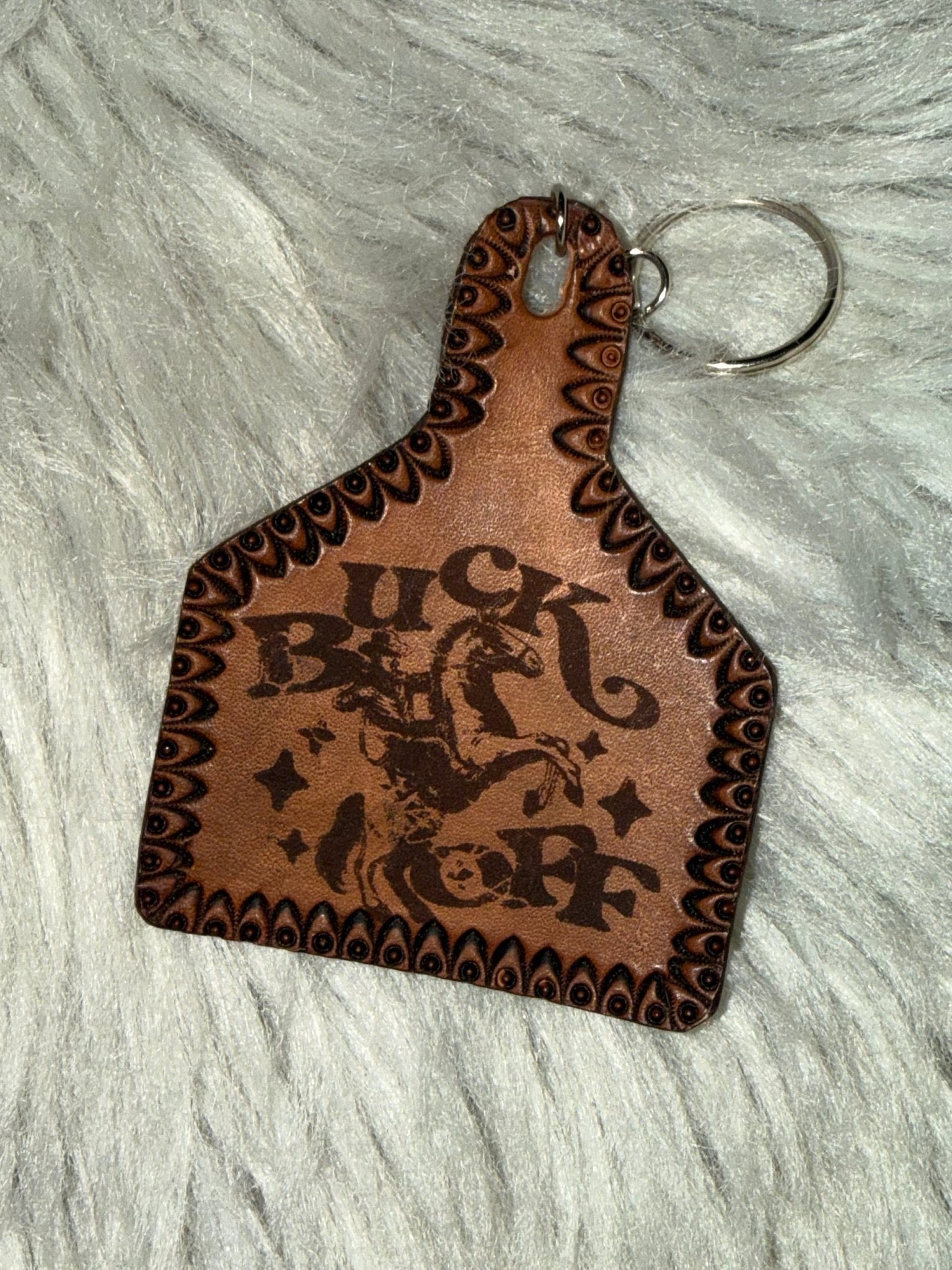 Buck Off Leather Keychain - CountryFide Custom Accessories and Outdoors