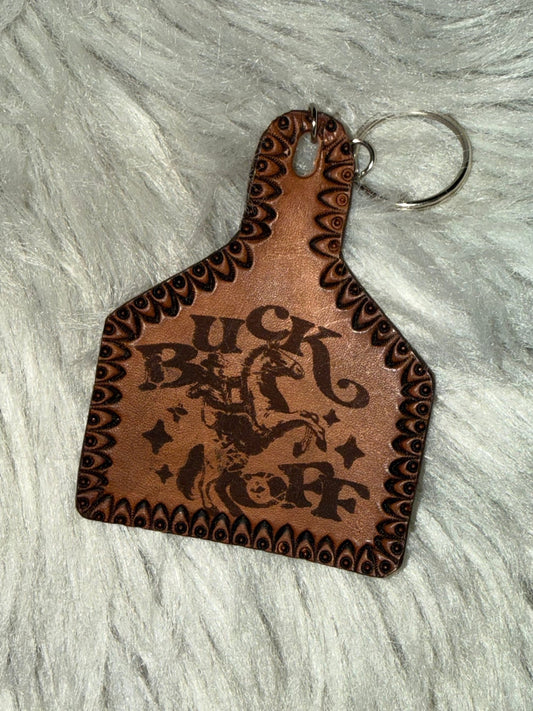 Buck Off Leather Keychain - CountryFide Custom Accessories and Outdoors
