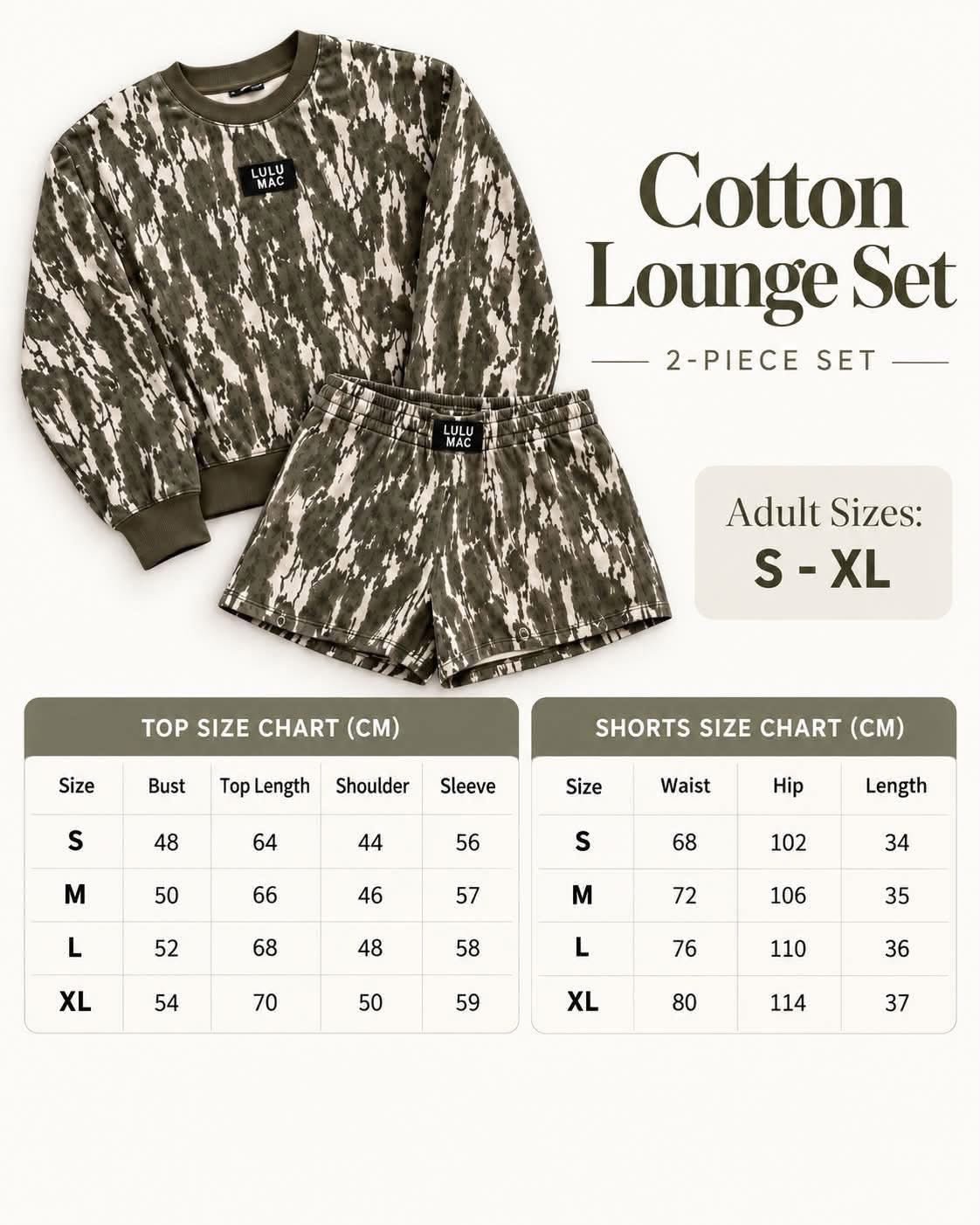 CAMO COTTON LOUNGE SET - CountryFide Custom Accessories and Outdoors