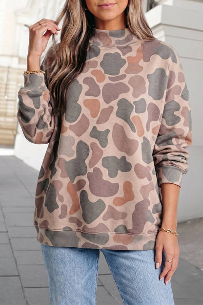 Camo Mock-neck Pullover Sweatshirt - CountryFide Custom Accessories and Outdoors