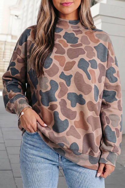 Camo Mock-neck Pullover Sweatshirt - CountryFide Custom Accessories and Outdoors